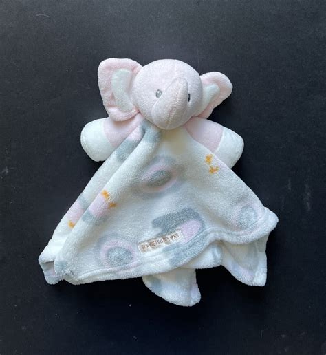 Blankets & Beyond Pink Elephant Lovey Cream Blankie With Owls ...