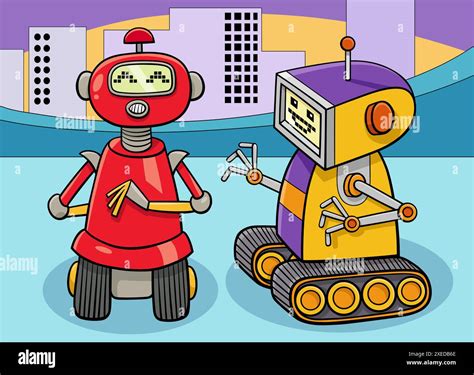 Cute cartoon robots hi-res stock photography and images - Alamy