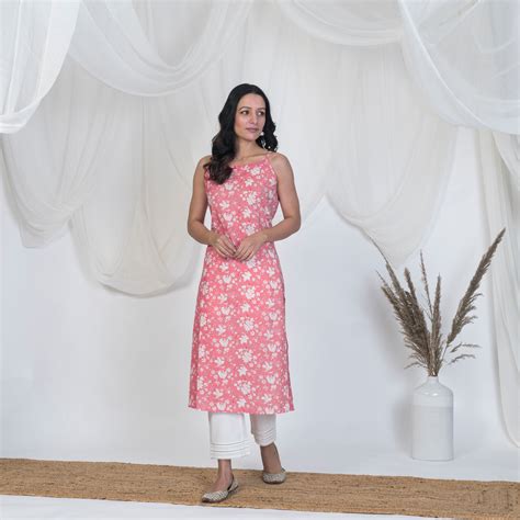 Pink Easy Peasy Spaghetti Strap Kurta – akiso.store