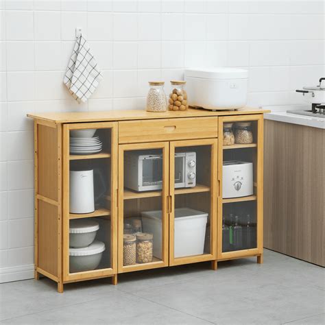 Buy MoNiBloom Bamboo 4 Tier Sideboard Kitchen Cupboard Storage Cabinet ...