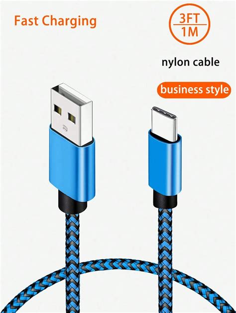 3FT/1M USB Type C Cable Fast Charging, Braided C Charger Cables ...