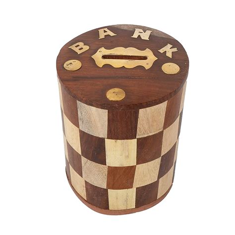Sri Balajee Bangles Handcrafted Wooden Money Bank - Coin Saving Box ...
