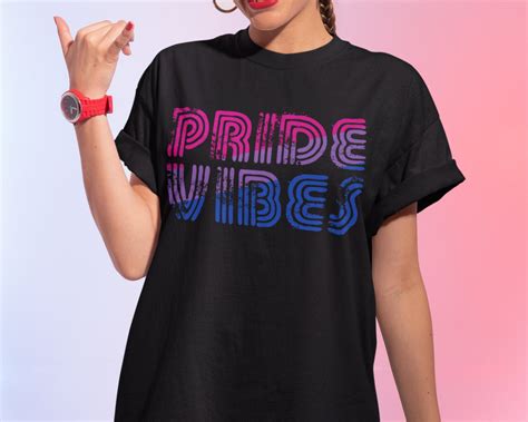 Pride Vibes, Retro Bisexual Shirt, Distressed Look Bi Pride Shirt, Bisexual Pride Shirt, Cool Bi ...