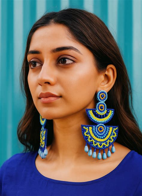 SHARARA EARRINGS (BLUE) – UnfoldSelf