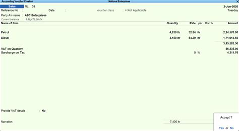 Sales with VAT Based on Quantity for Petrol and Diesel (VAT)