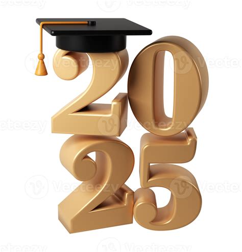 Class of 2025 3d icon. Congratulation graduates design template with ...