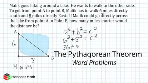 Image result for Pythagoras Theorem Word Problem