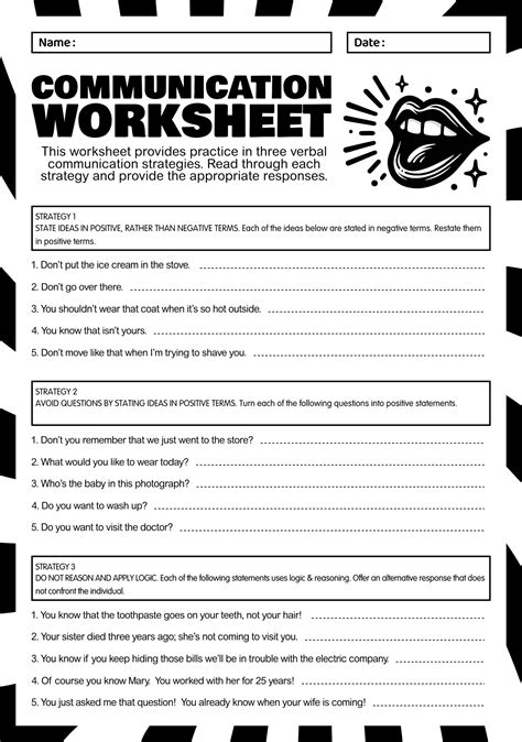 Communication Skills Worksheets