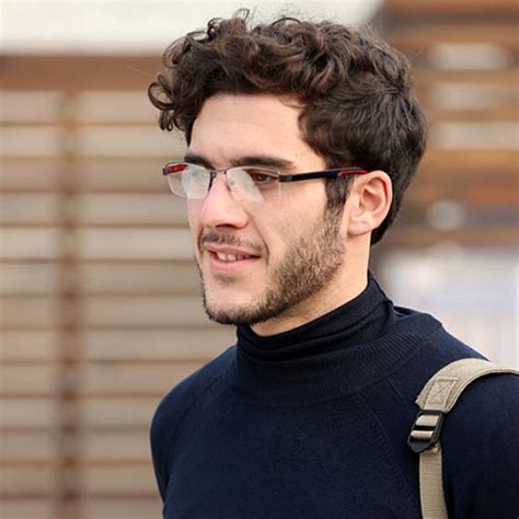 Blue Block Phone & Computer Glasses: Gunmetal Red Half Rim Rectangle ...