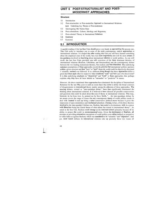 Post structuralist and post modernist approach - UNIT 5 MODERNIST ...