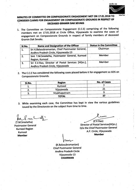 Minutes of Committee on Compassionate Engagement met on 17.01.2018 on ...