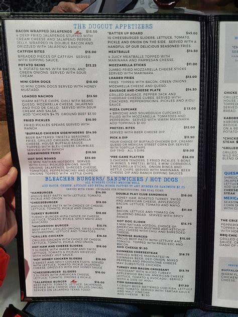 Menu at Owners Box Sports Grill pub & bar, Lakeland