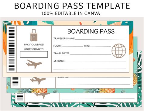 Editable Boarding Pass | Boarding Pass Ticket | Printable Ticket ...