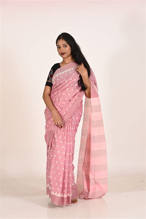 Pink Special Cotton Ikat Saree – living-loom