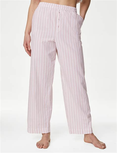 Buy 2pk Cool Comfort™ Pure Cotton Striped Pyjama Bottoms at Marks & Spencer
