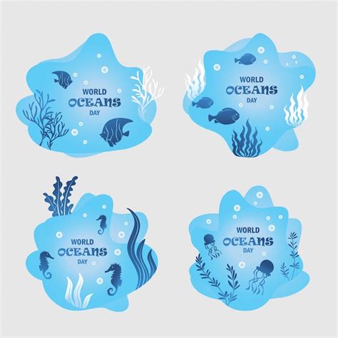 To welcome world ocean day through the flat design of icons | Premium ...