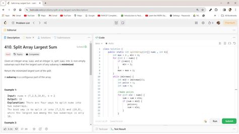 Image result for Split Array Largest Sum Neetcode