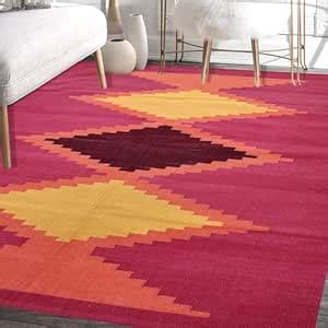Buy Budhrajrugs Handwoven Modern Reversible Dhurrie Red Rug 5x7 Feet ...