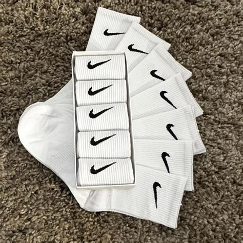 Nike white crew socks (5 pack) cotton size 5-10 one... | Depop