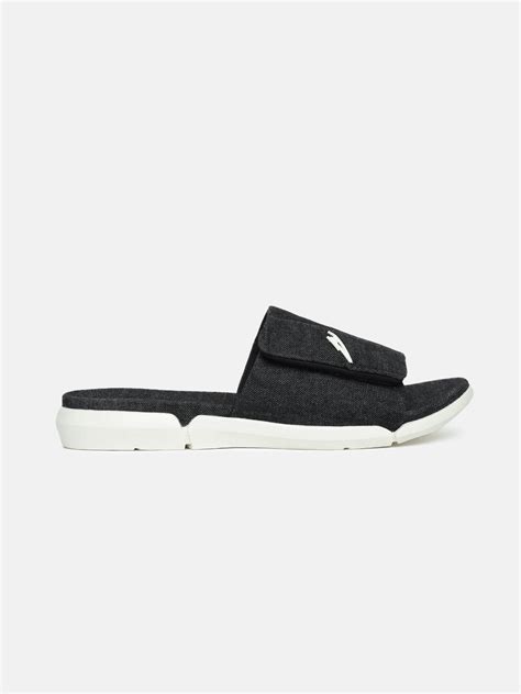 BLACKWASH DENIM | Genuine Leather Sliders ZEESH India