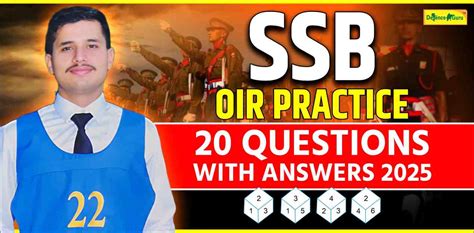 SSB OIR Practice 20 Questions with Answers 2025