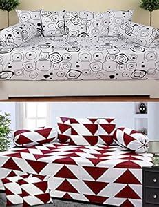 MJJ 150 TC 100% Cotton Diwan Set Combo of 2 - ( 8 Piece Set) : Amazon ...