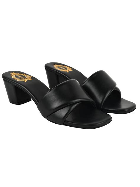 Buy Shoetopia Stylish Solid Black Block Heels for Women & Girls /UK3 at ...