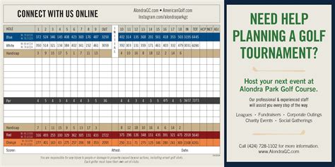 Scorecard & Layout Details | Alondra Park Golf Course