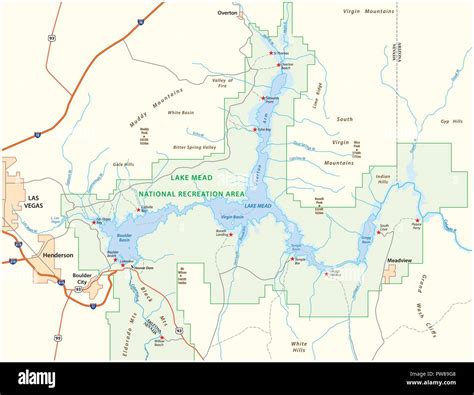 Map Of Lake Mead National Recreation Area, Arizona/Nevada – YLEAV