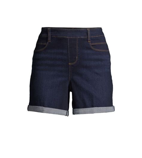 Womens Time and Tru Pull On Denim Shorts Size 20 XXL Dark Wash Relaxed ...