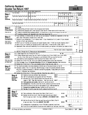 California Income Tax Return 540A - Blank Fillable Template | Fill Out ...