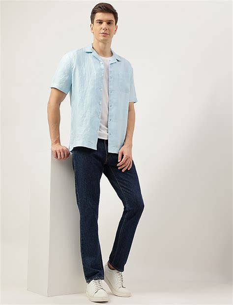 Buy Linen Textured Short Sleeves Shirt at Marks & Spencer