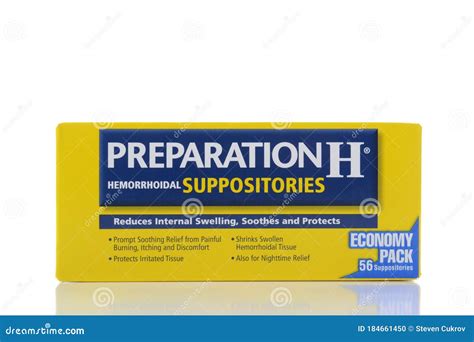 Una Caja De Preparación H Supositorios Para El Tratamiento De Hemorroides Imagen editorial ...