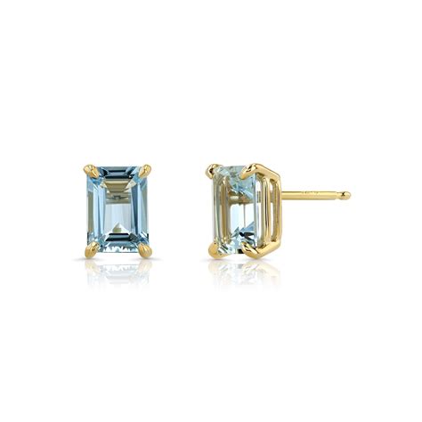 Aquamarine Emerald Cut Earrings – Starling