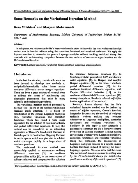 Variational Iteration Method Maths Code 的图像结果