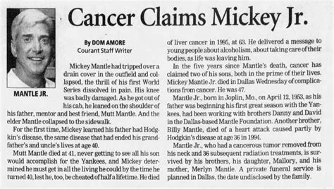 Mickey Elvin Mantle Jr. (1953-2000) - Find a Grave Memorial