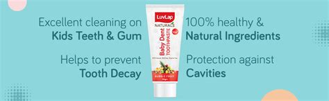 LuvLap Naturals 100% Natural Baby Toothpaste 50g, Bubble Fruit Flavour ...