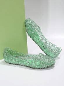 Plastic Sandals Women Summer Closed Toe Jelly Shoes, Hollow-Out ...