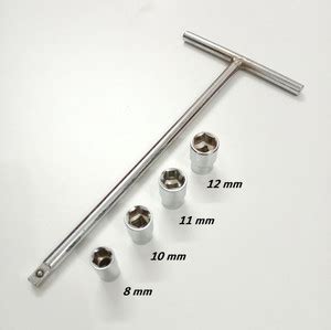 TOM 1/4" Drive T-Handle Socket Set with (8, 10, 11, 12 mm) 4 Socket Set ...