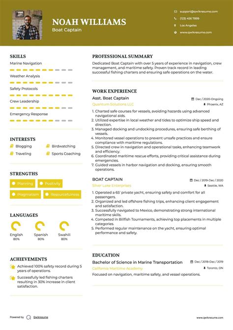 10+ Boat Captain Resume Samples & Templates for 2025