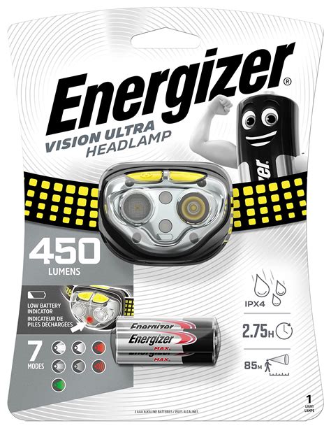 Energizer Vision Ultra LED Headlight - 450 Lumens, 7 Modes, 85m Beam ...