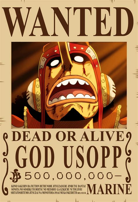 GOD USOPP bounty wanted poster one piece new update vintage | One piece ...