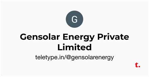 Gensolar Energy Private Limited — Teletype