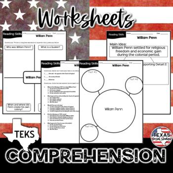 Quaker William Penn 5th Grade Social Studies Reading Activities | TEKS 5.1B