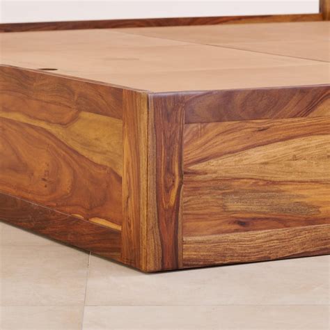 Buy Helios Rubix Sheesham Wood King Bed with Box Storage - Brown from ...