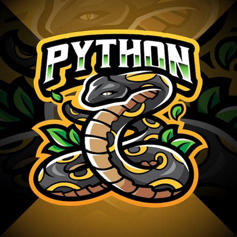 Python-Esport-Maskottchen-Logo-Design | Premium Vektor
