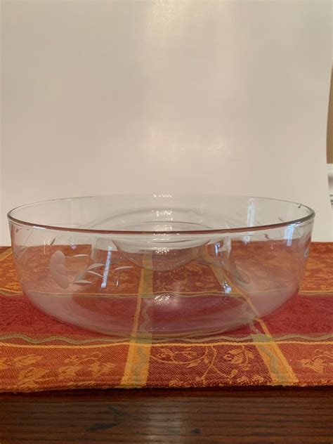 Princess House Chip and Dip Bowl 1 Peice Heritage Pattern Etched Clear ...