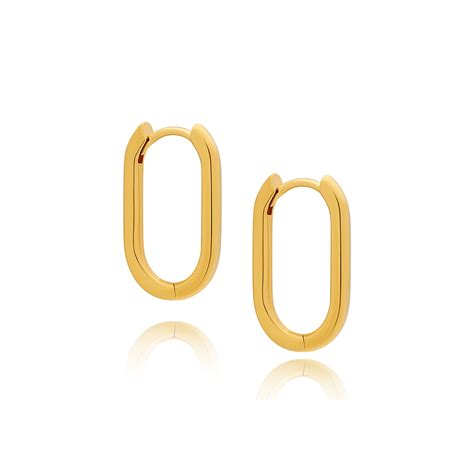 22K Gold U-Shaped Hoop Earrings (4.10G) - Queen of Hearts Jewelry