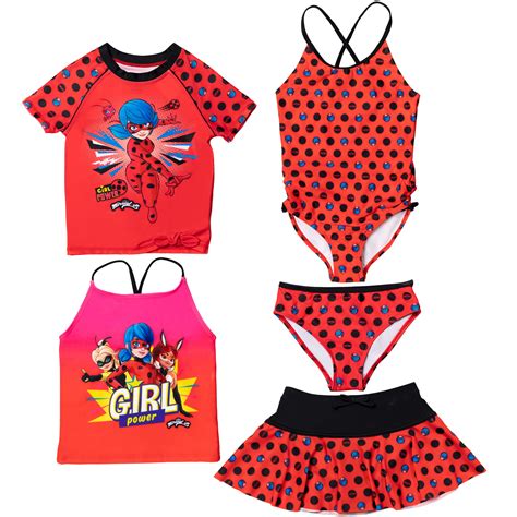 Buy Miraculous Ladybug Raglan 5 Piece Swimsuit Set: Guard Tankini Skort ...