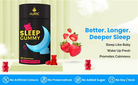 Auric Sleep Well Gummies with Melatonin and Ashwagandha | 60 veg ...
